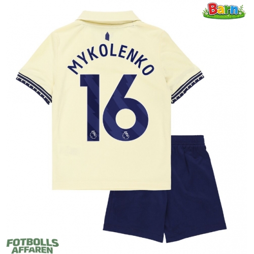 Everton Vitaliy Mykolenko #16 Bortaställ Barn 2025-26 Kortärmad (+ Korta byxor)